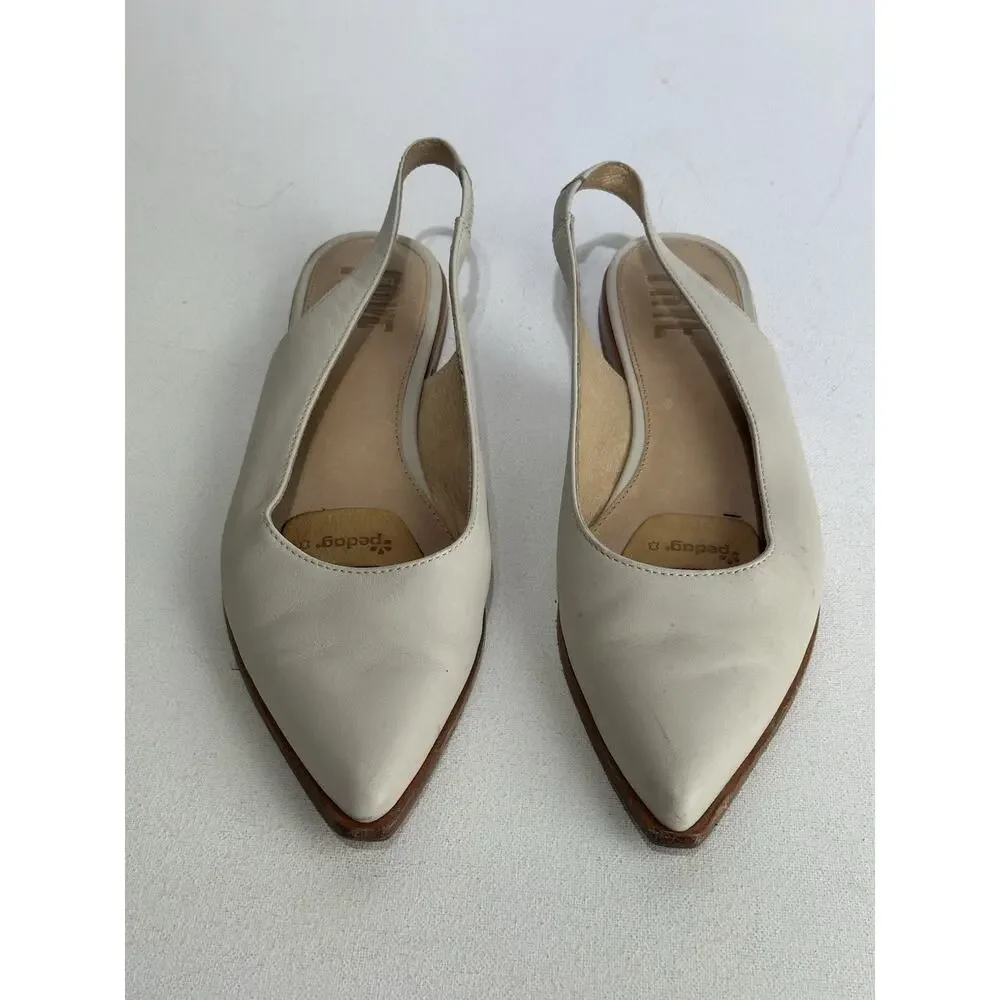 Frye Kenzie Ivory Slingback Flats Size 8 - Picture 2 of 5